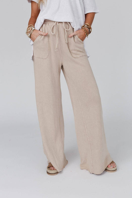 Wide Leg Pant - New Taupe - vibeboxshop