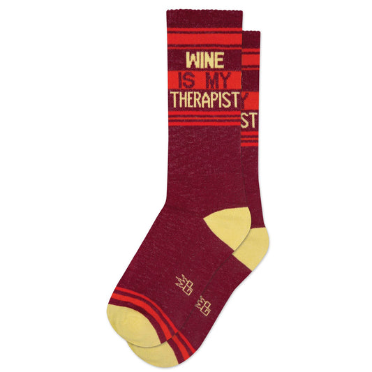 Wine is My Therapist Gym Crew Socks - vibeboxshop