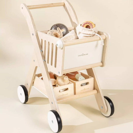 Wooden Shopping Cart - Pretend Play - vibeboxshop