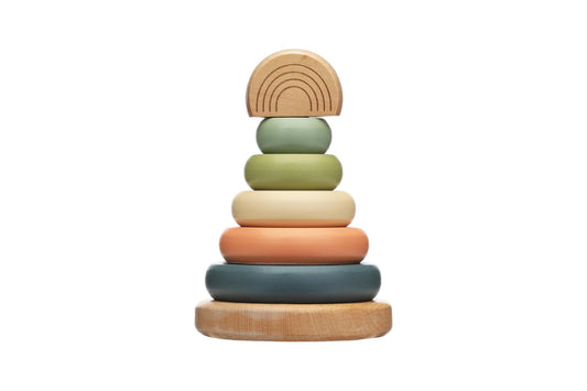 Wooden Stacking Rainbow Tower Toy - vibeboxshop