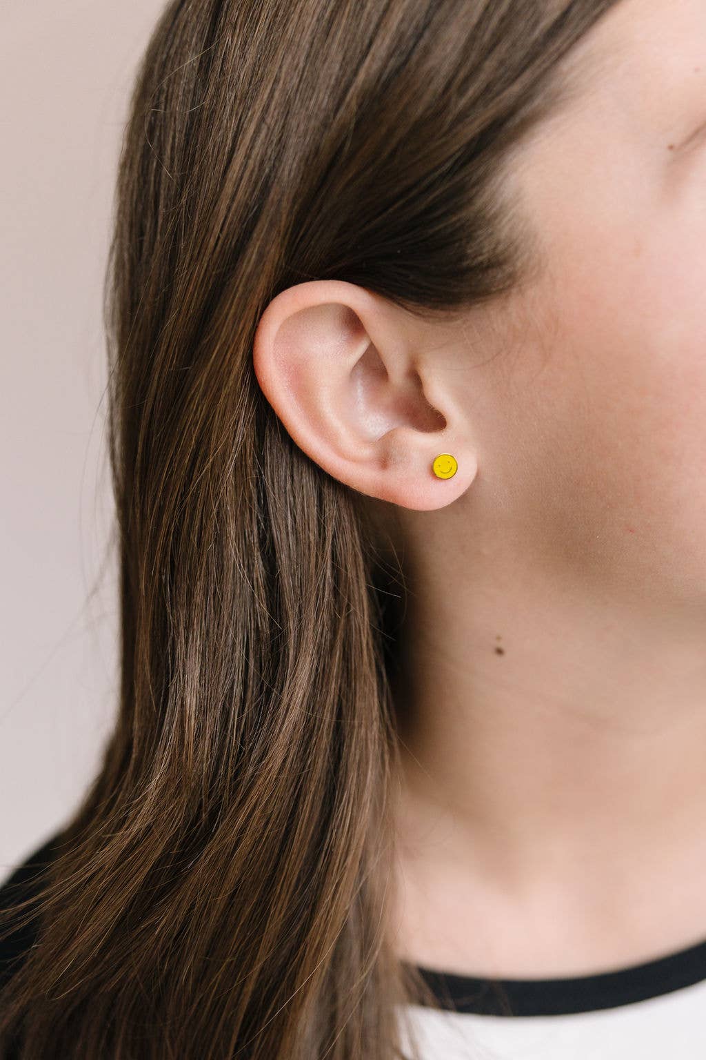 Yellow Smiley Stud Earrings - vibeboxshop