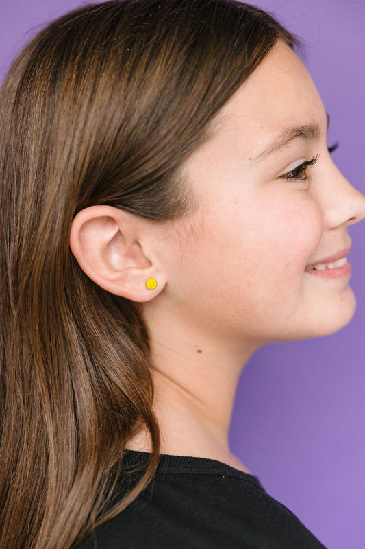 Yellow Smiley Stud Earrings - vibeboxshop