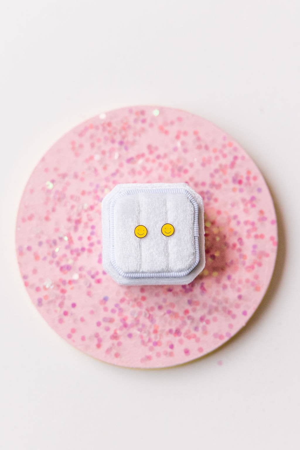 Yellow Smiley Stud Earrings - vibeboxshop