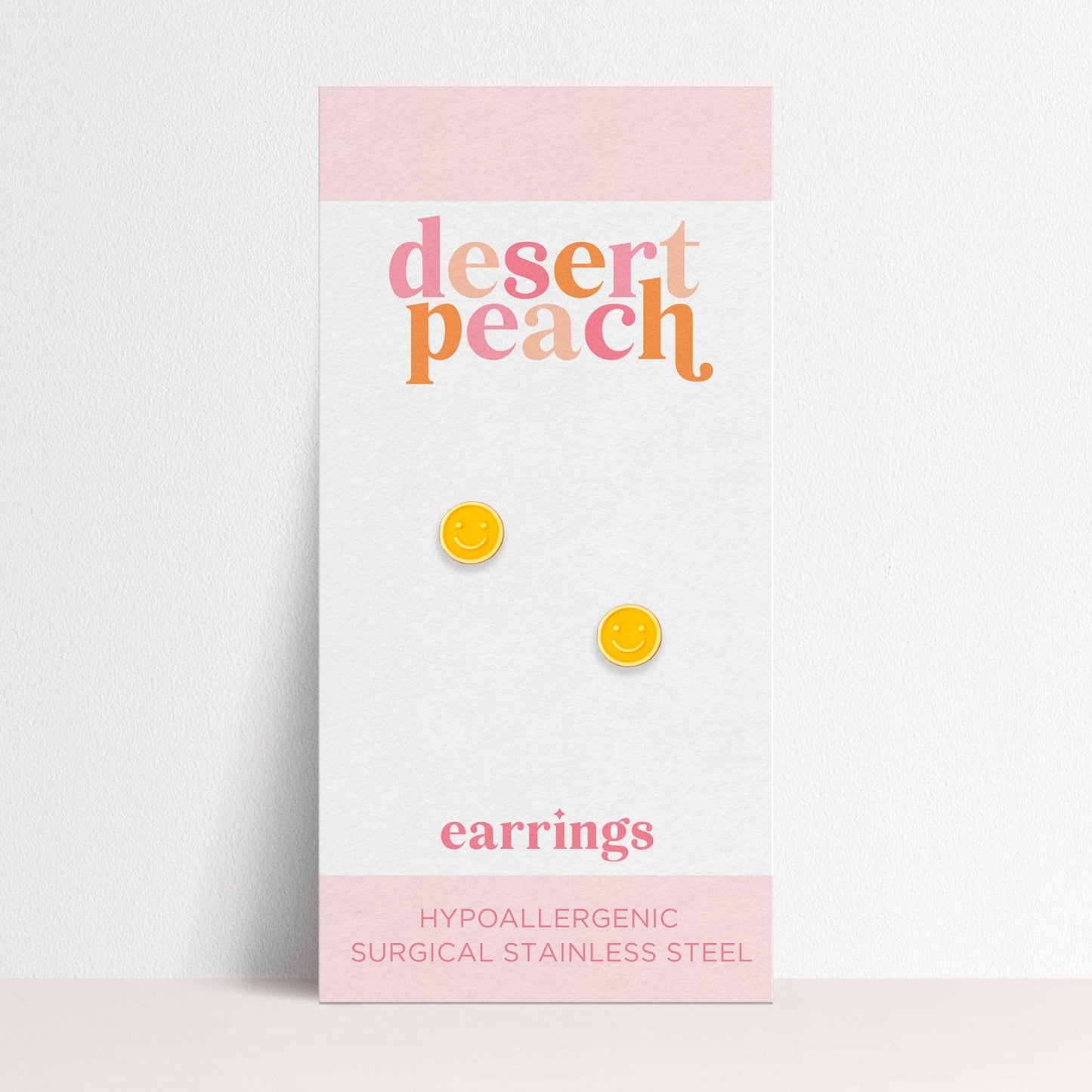 Yellow Smiley Stud Earrings - vibeboxshop