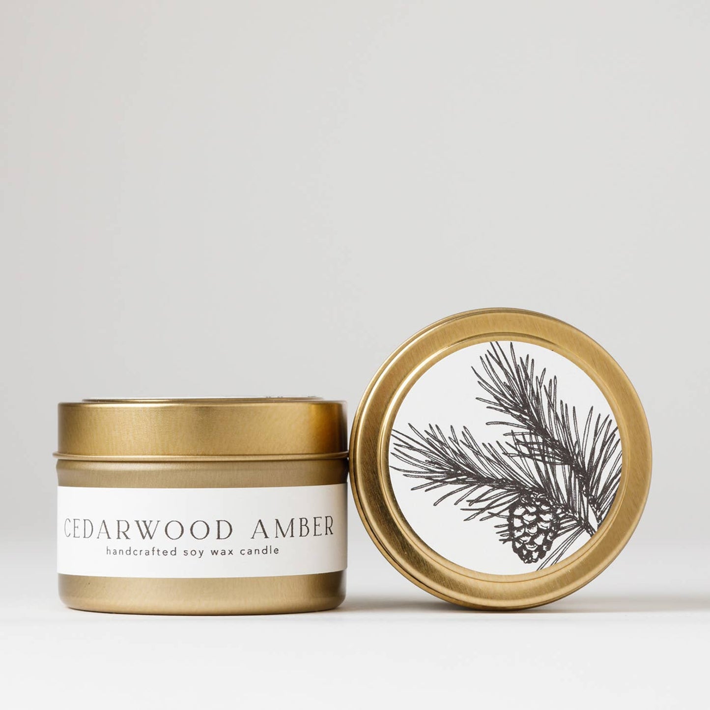 Cedarwood Amber : Tin Soy Candle ( Seasonal Fall Winter )