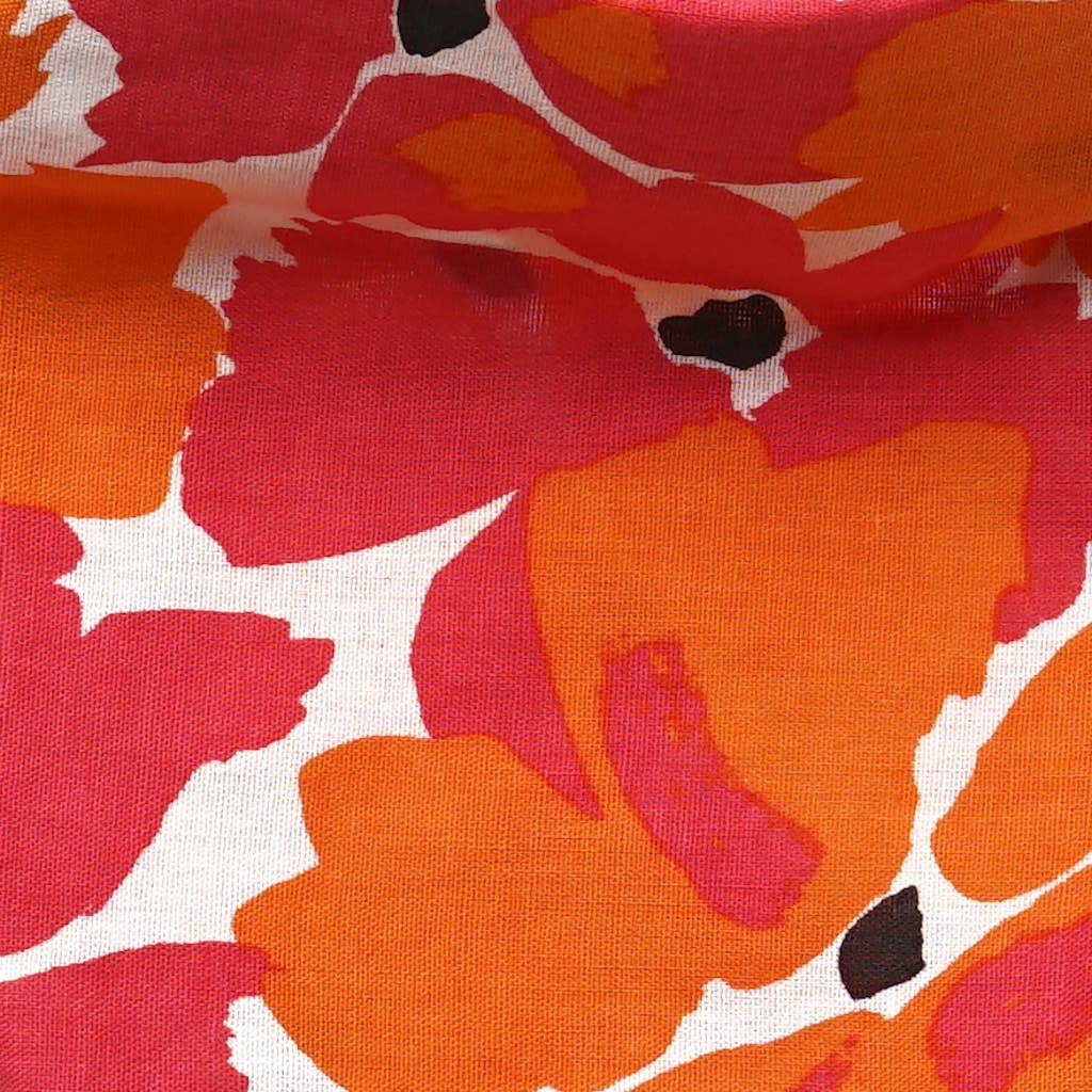 Red & Orange Floral Scrunchie