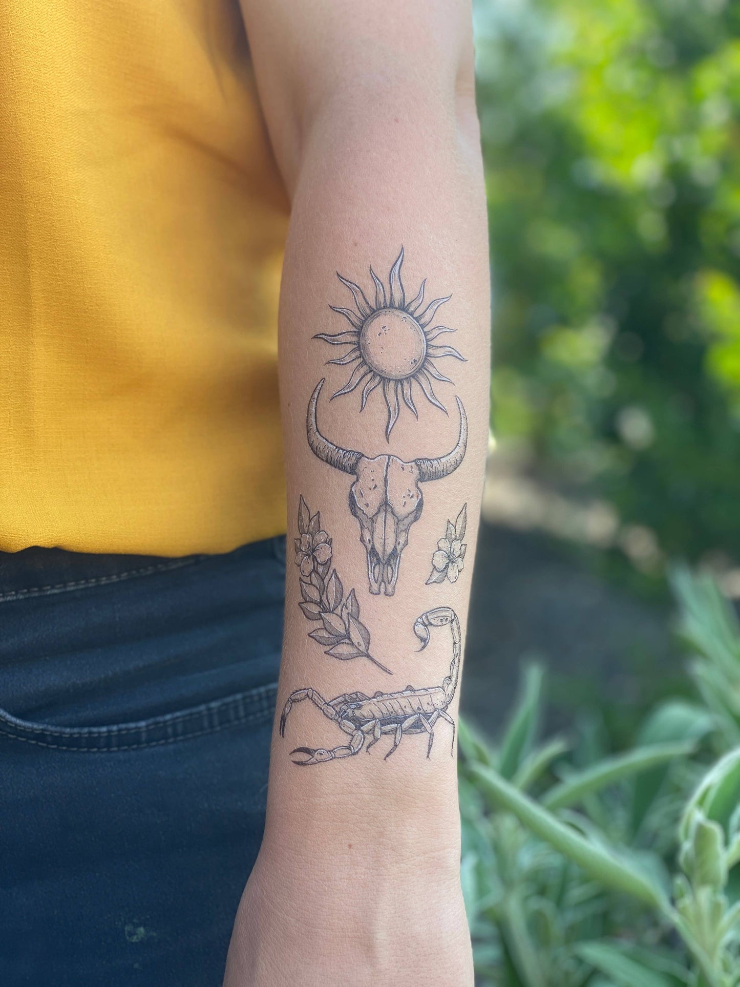 Sunlit South Temporary Tattoo: 1-Pack