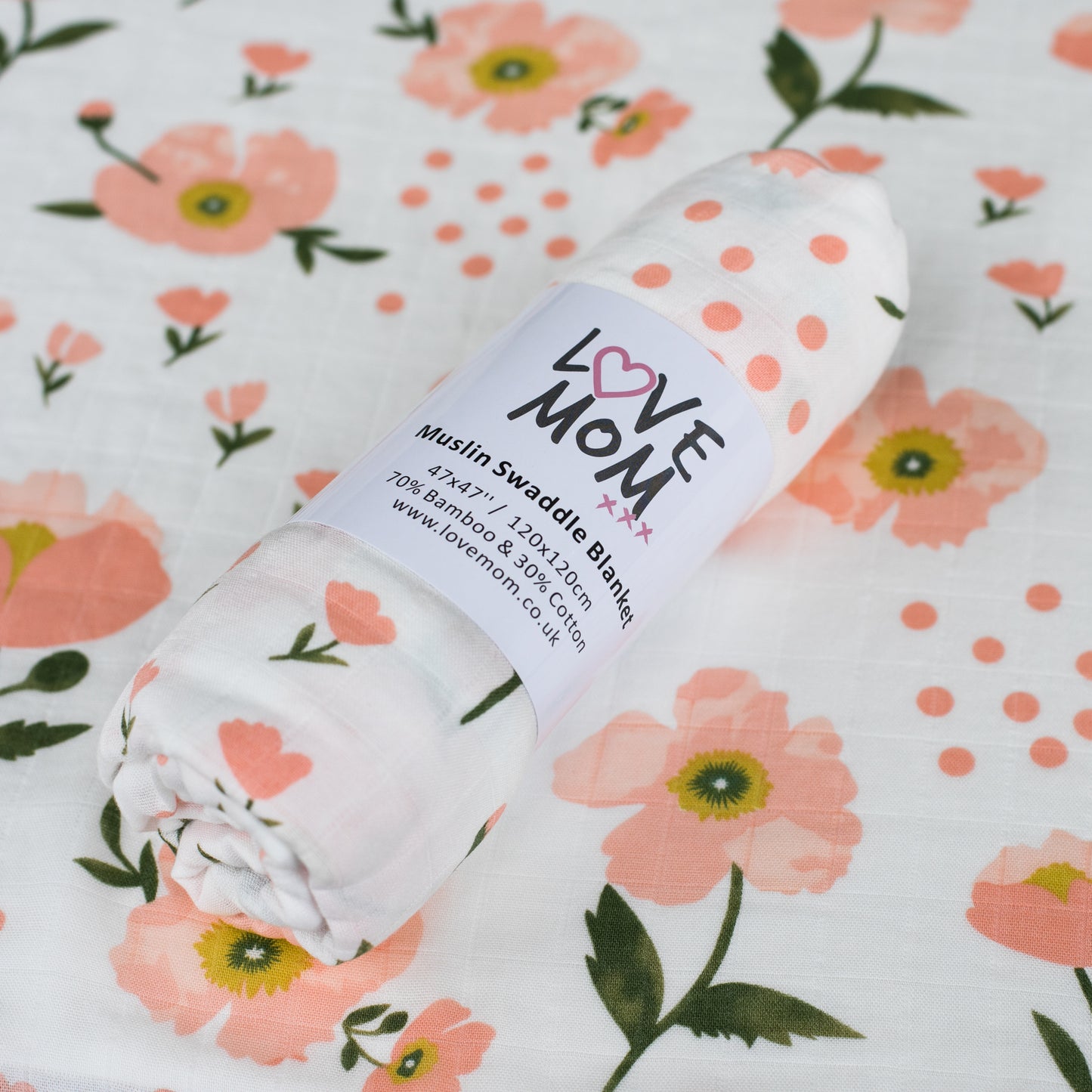 Pink Meadow Flower Swaddle by Love Mom
