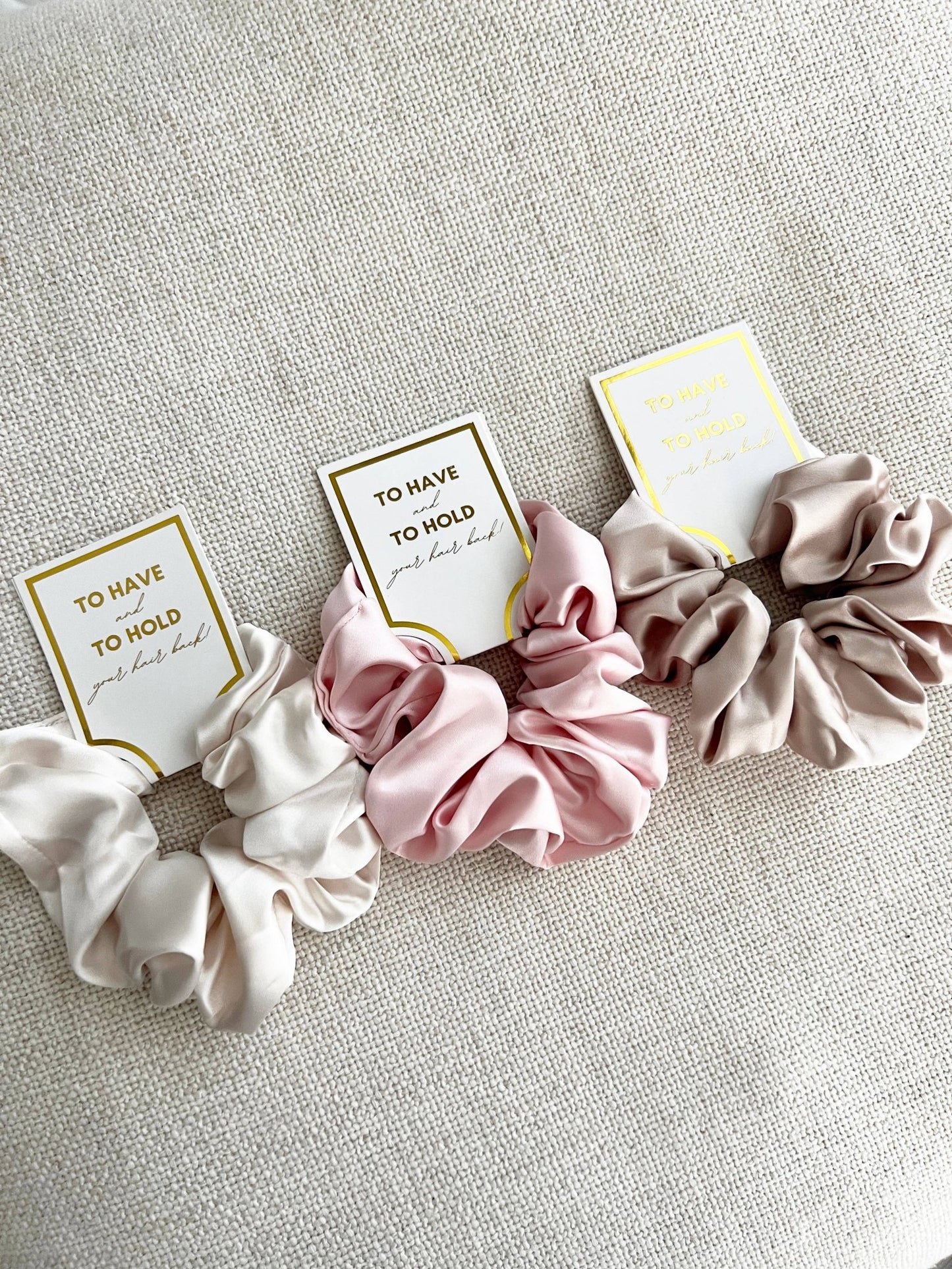 Champagne Wedding Scrunchies - vibeboxshop