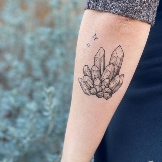 Crystal Quartz Temporary Tattoo: 1 - Pack - vibeboxshop