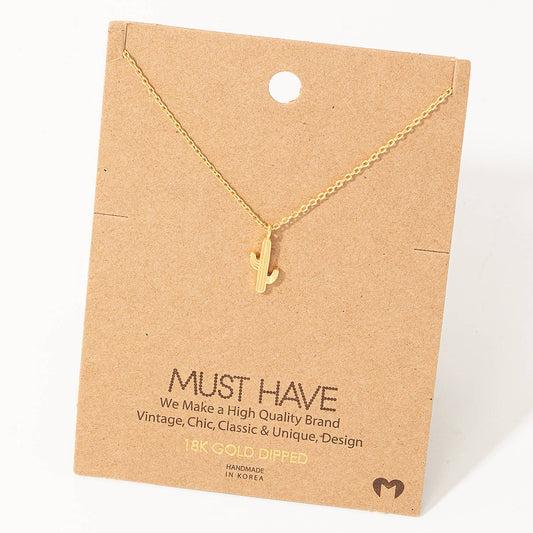 Dainty Cactus Pendant Necklace - vibeboxshop