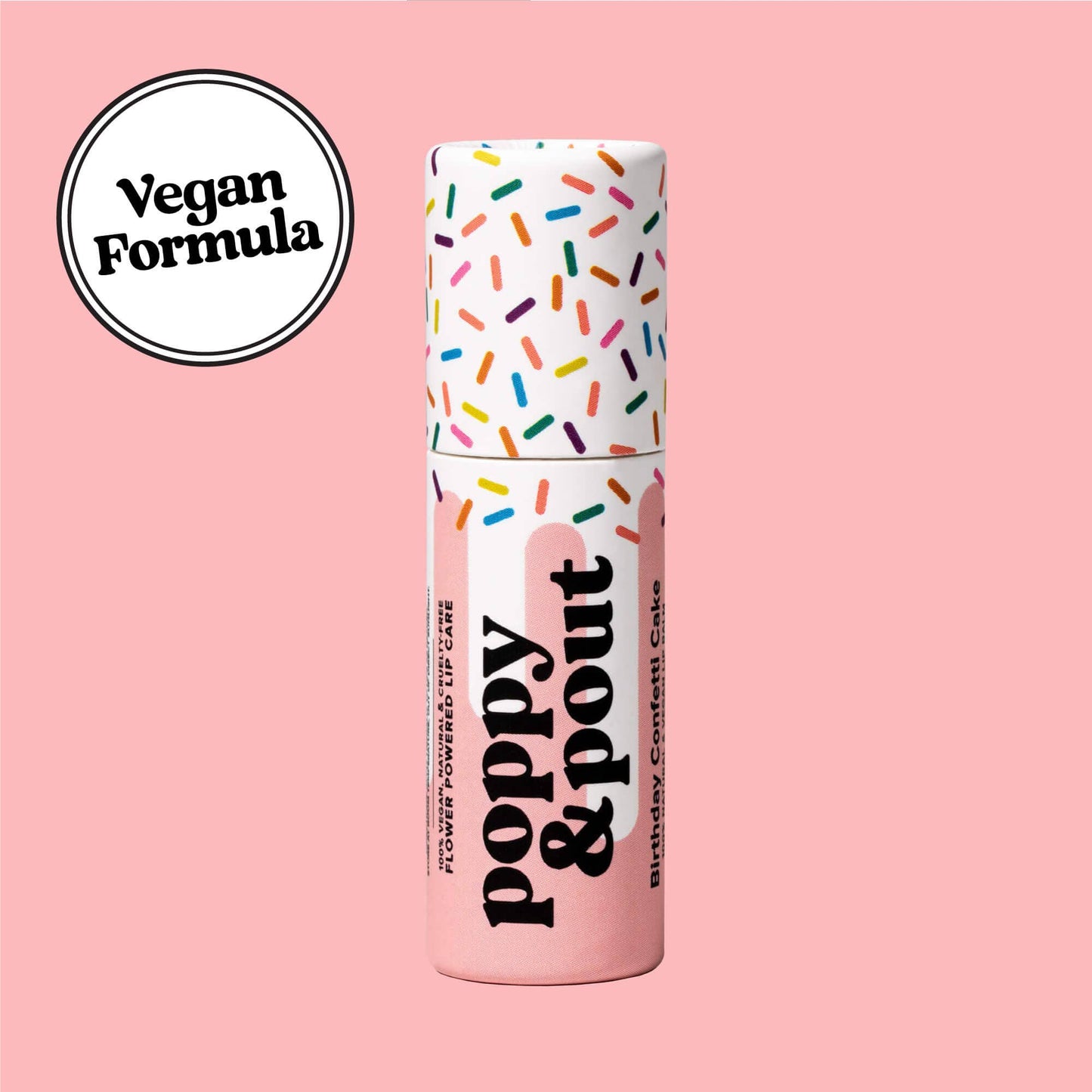 Vegan Lip Balm, Birthday Confetti Cake, Pink