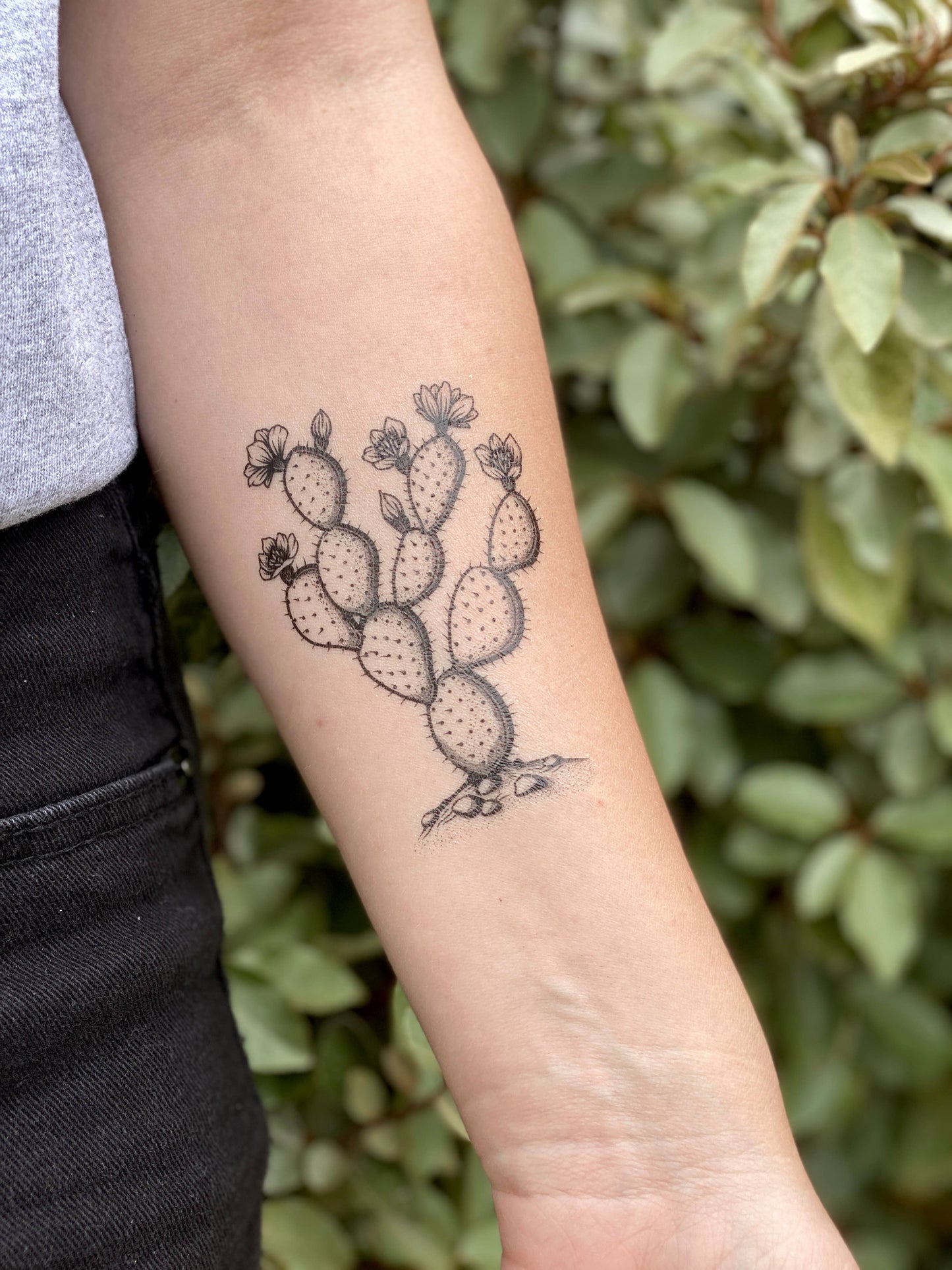 Prickly Pear Cactus Temporary Tattoo: 1-Pack