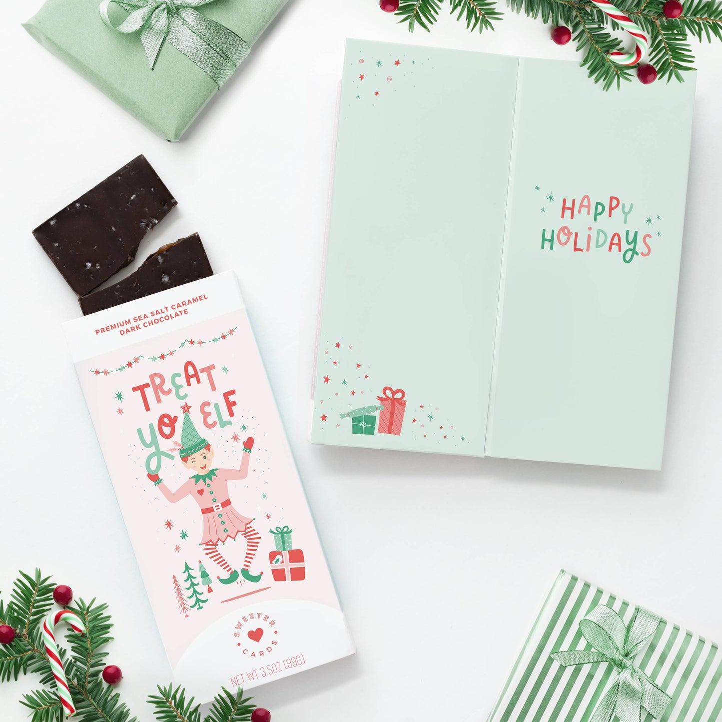 Treat Yo Elf – holiday chocolate card