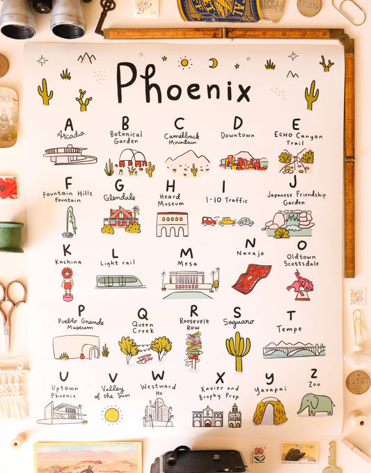 Phoenix Alphabet 16x20 Poster: Flat - vibeboxshop