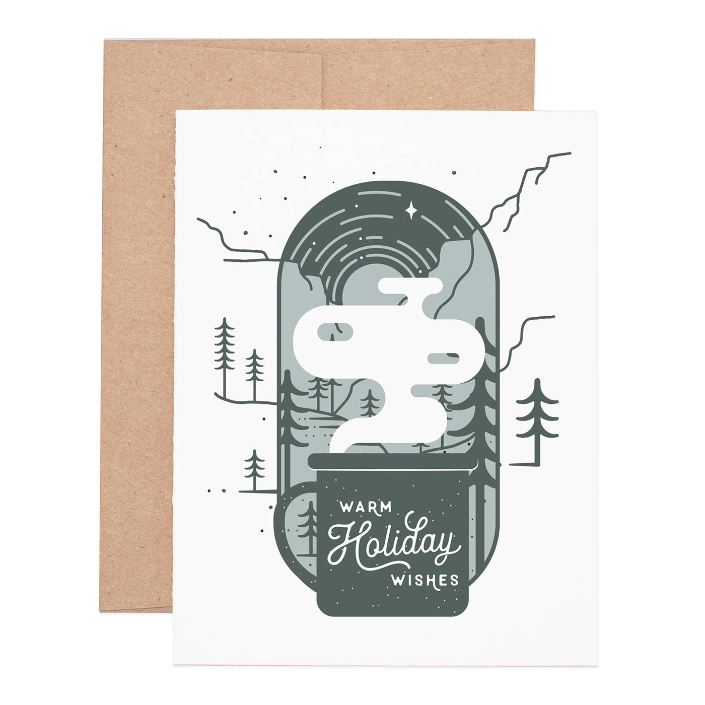 Warm Holiday Wishes Mug Greeting Card - vibeboxshop