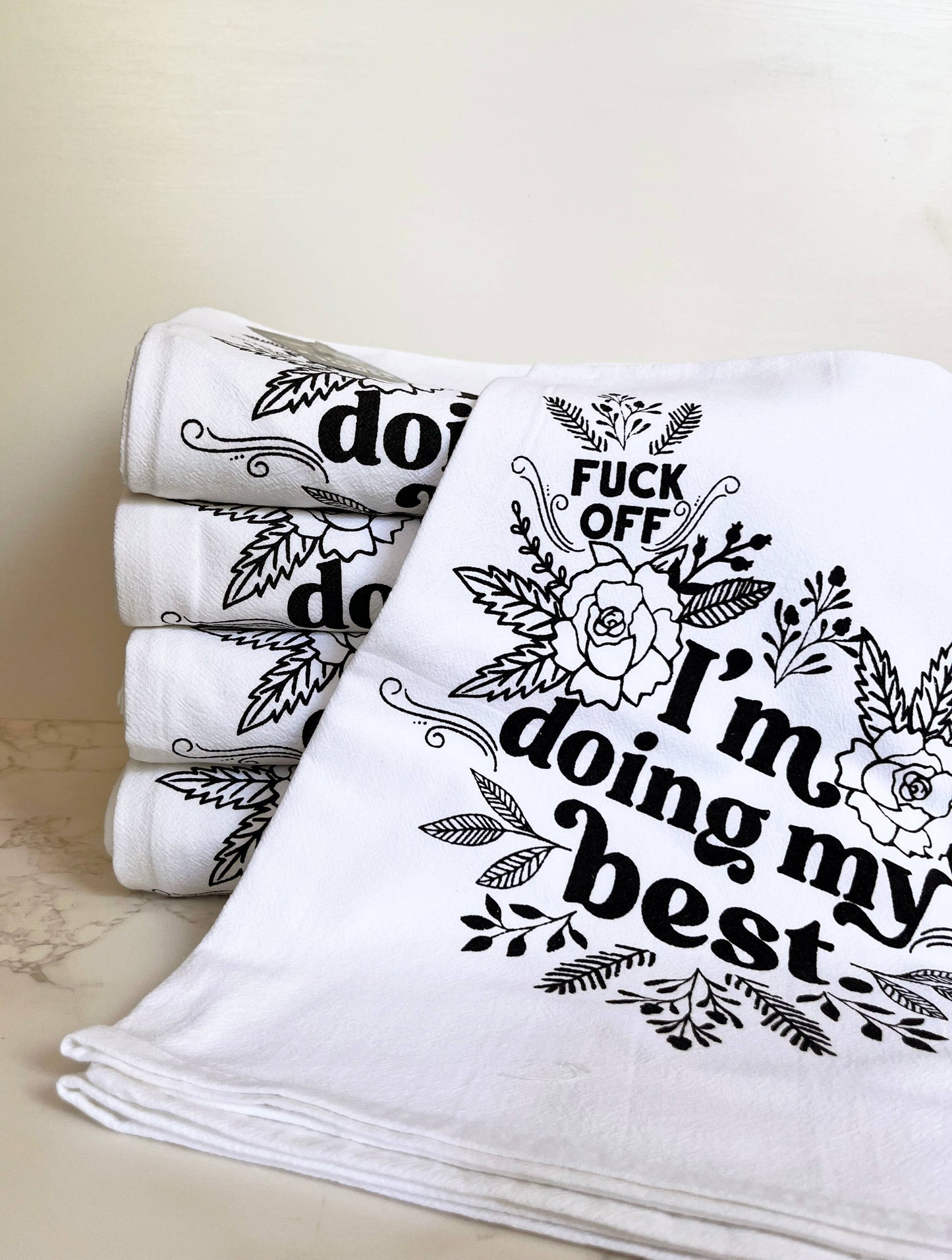 Fuck Off I'm Doing My Best Funny Kitchen Towel