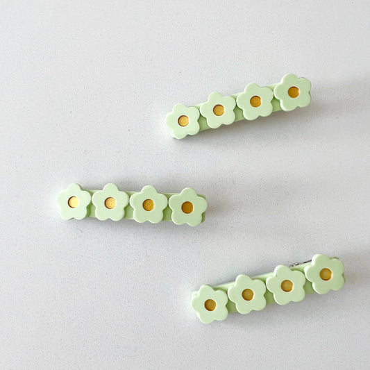 Mint Acrylic Flower Clip