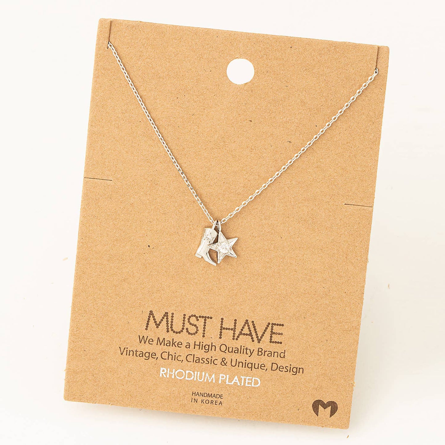 Cowboy Boots Star Necklace