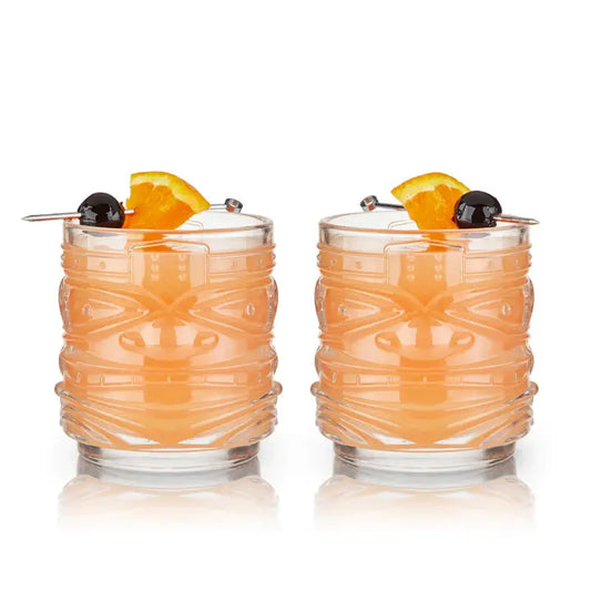 Pacific™ Stackable Crystal Tiki Cocktail Glasses - Set of 2