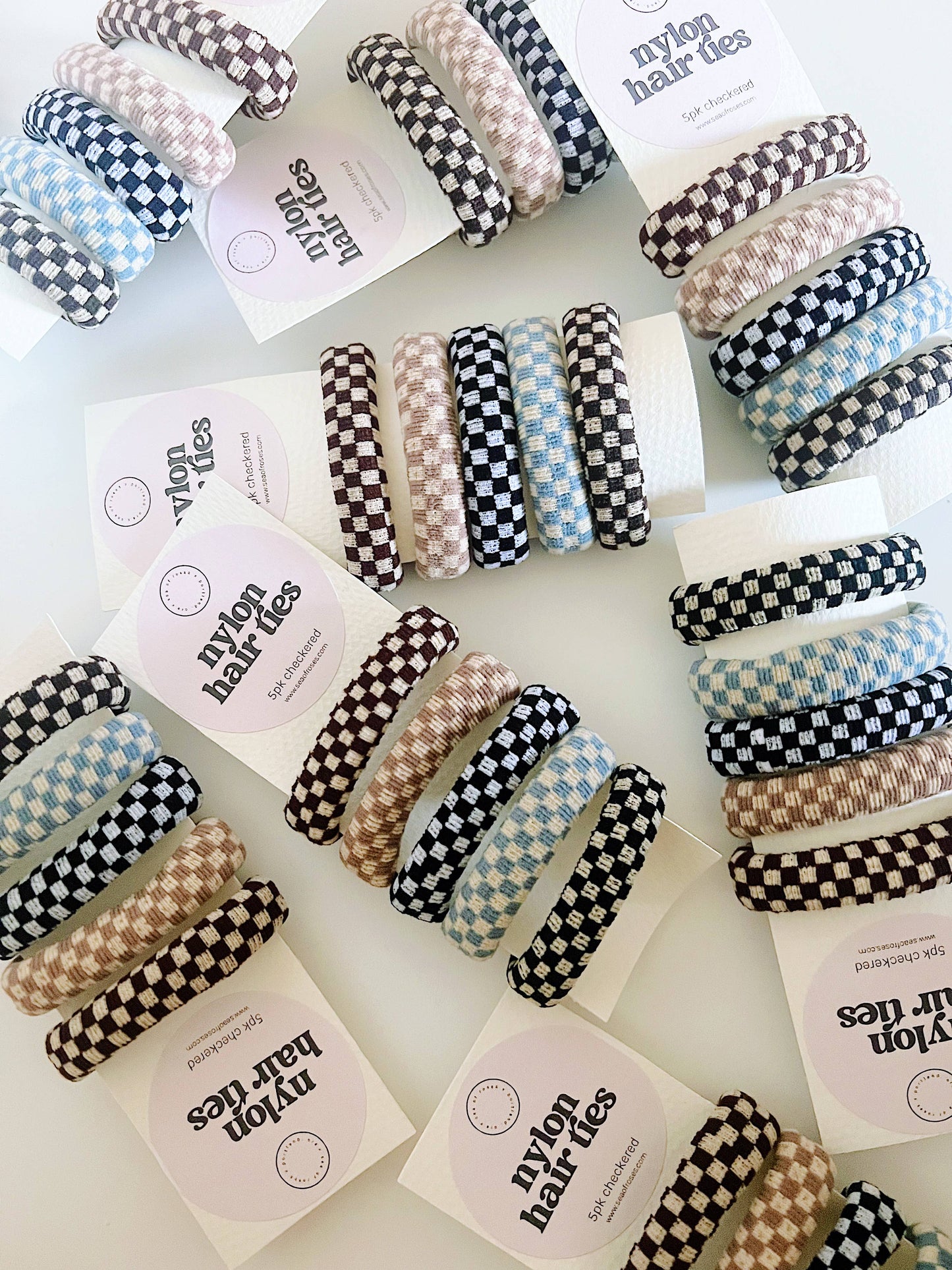 Hair tie pack - checkered