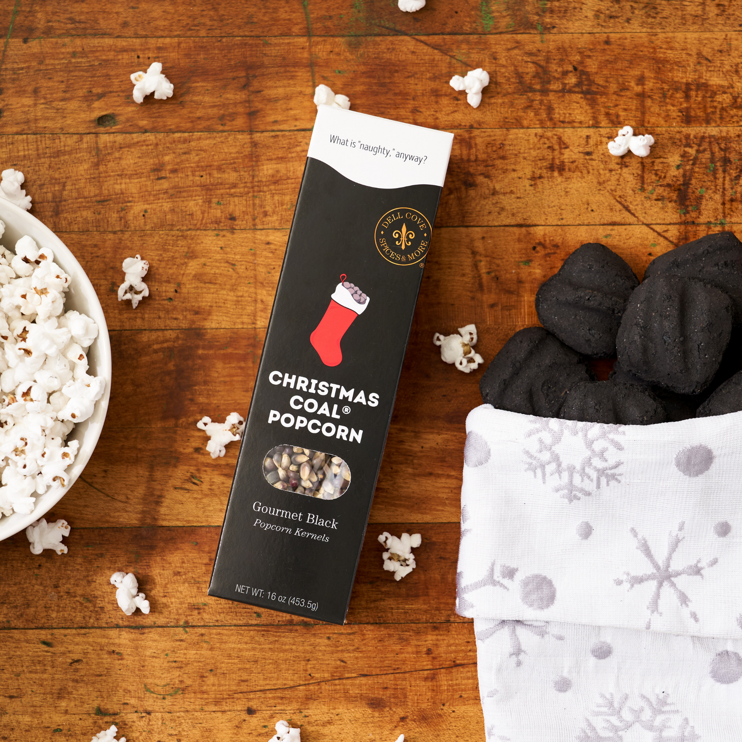Christmas Coal Popcorn Kernels - Xmas Stocking Stuffer Gift