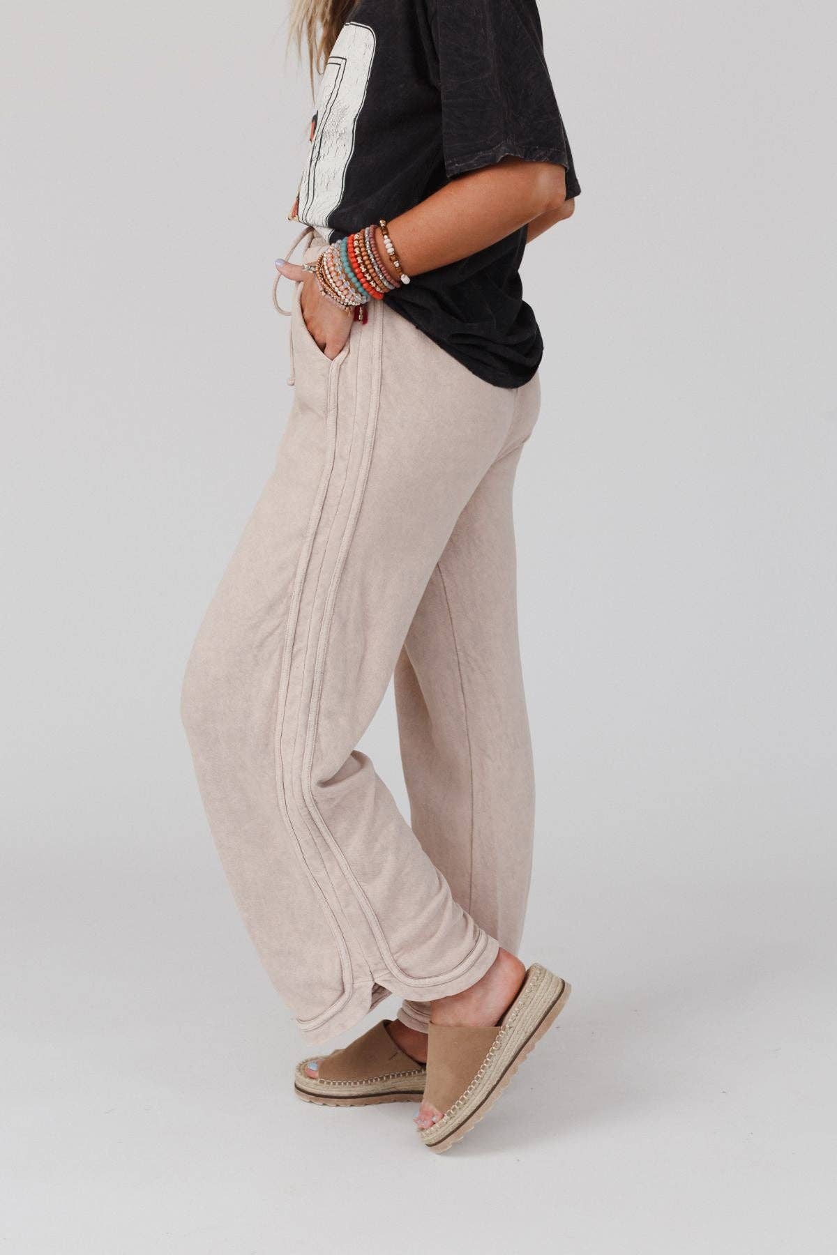 So Comfy Wide Leg Pants - New Taupe