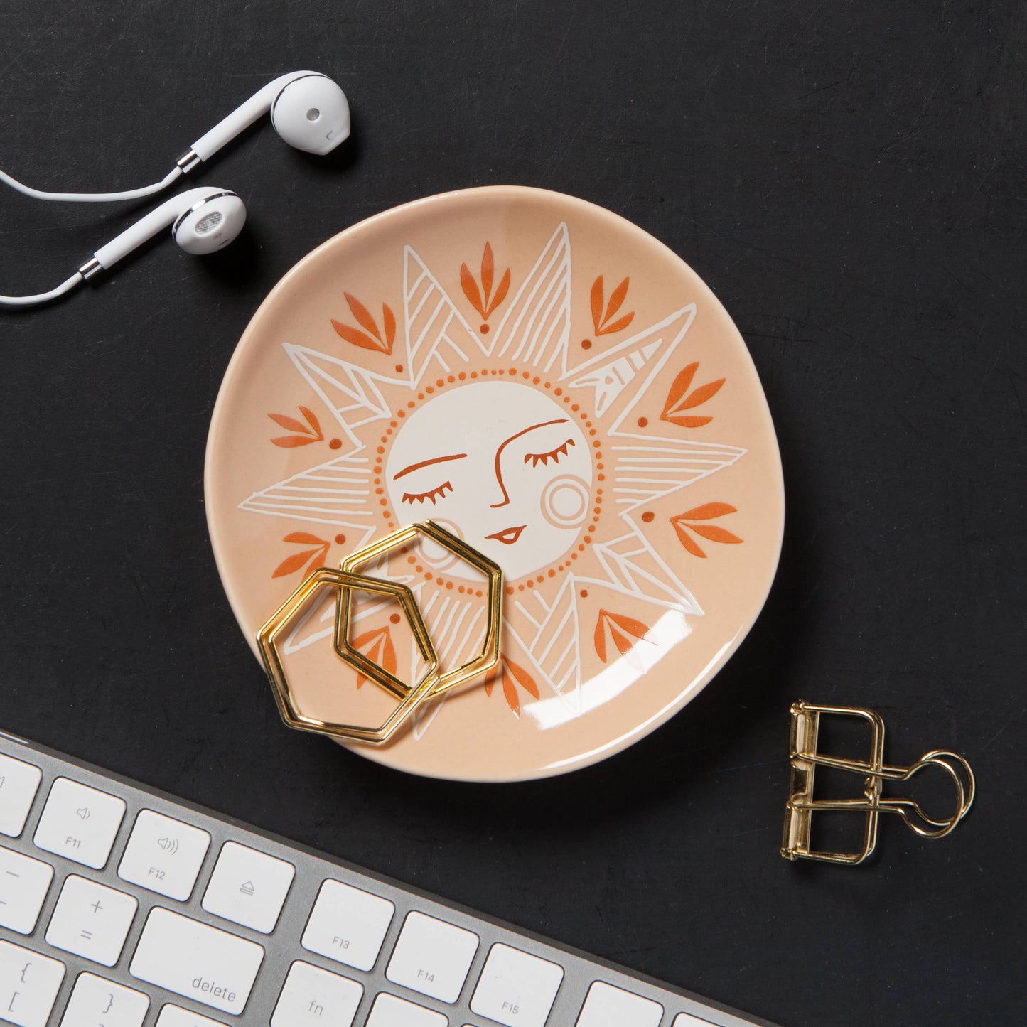 Danica Studio Soleil Sun Shaped Ceramic Trinket Tray