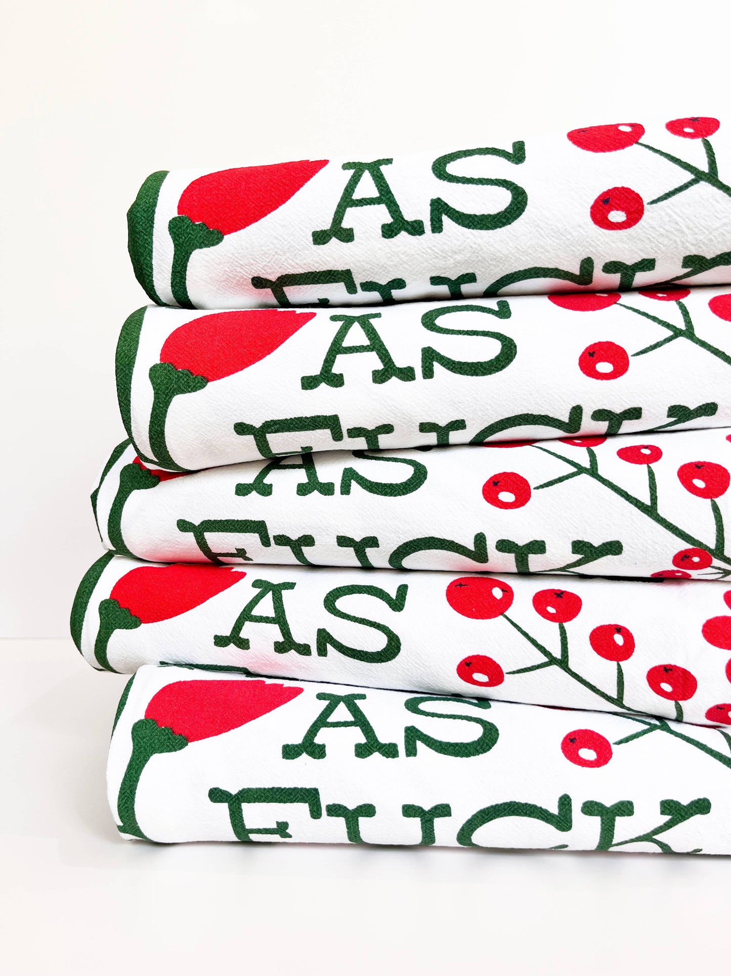 Festive as Fuck Red Green Christmas Holiday Kitchen Towel