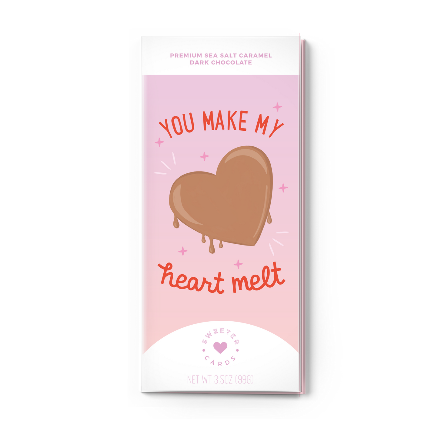 Valentine's Day Card w Chocolate Bar – Make My Heart Melt