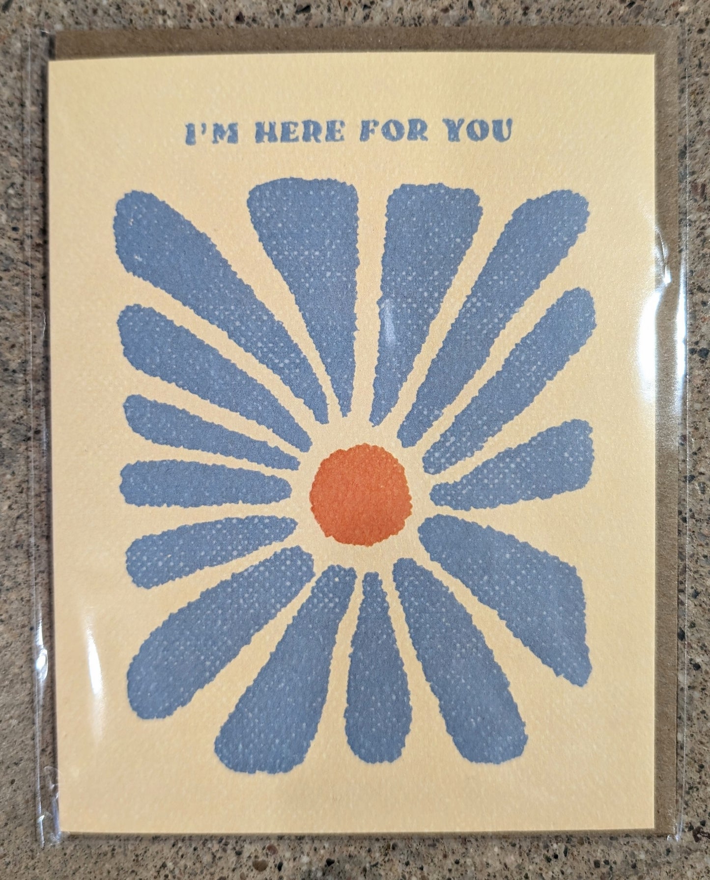 I'm here for you - abstract flower sympathy card