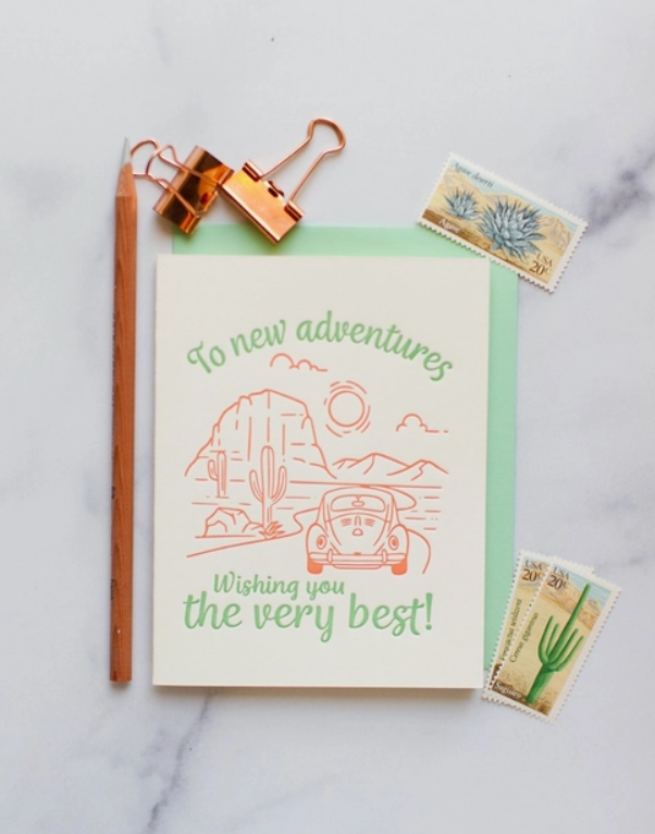 New Adventures - Letterpress Greeting Card