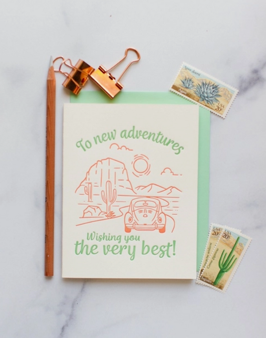 New Adventures - Letterpress Greeting Card