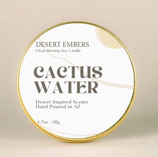 Cactus Water Gold Tin Candle