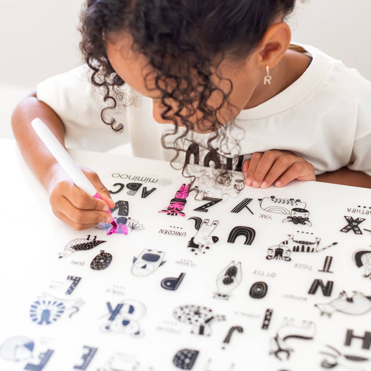 ABC Animals Silicone Reusable Coloring Mat & Markers - vibeboxshop