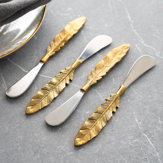 Aluminum & Gold Leaf Spreader Set - vibeboxshop