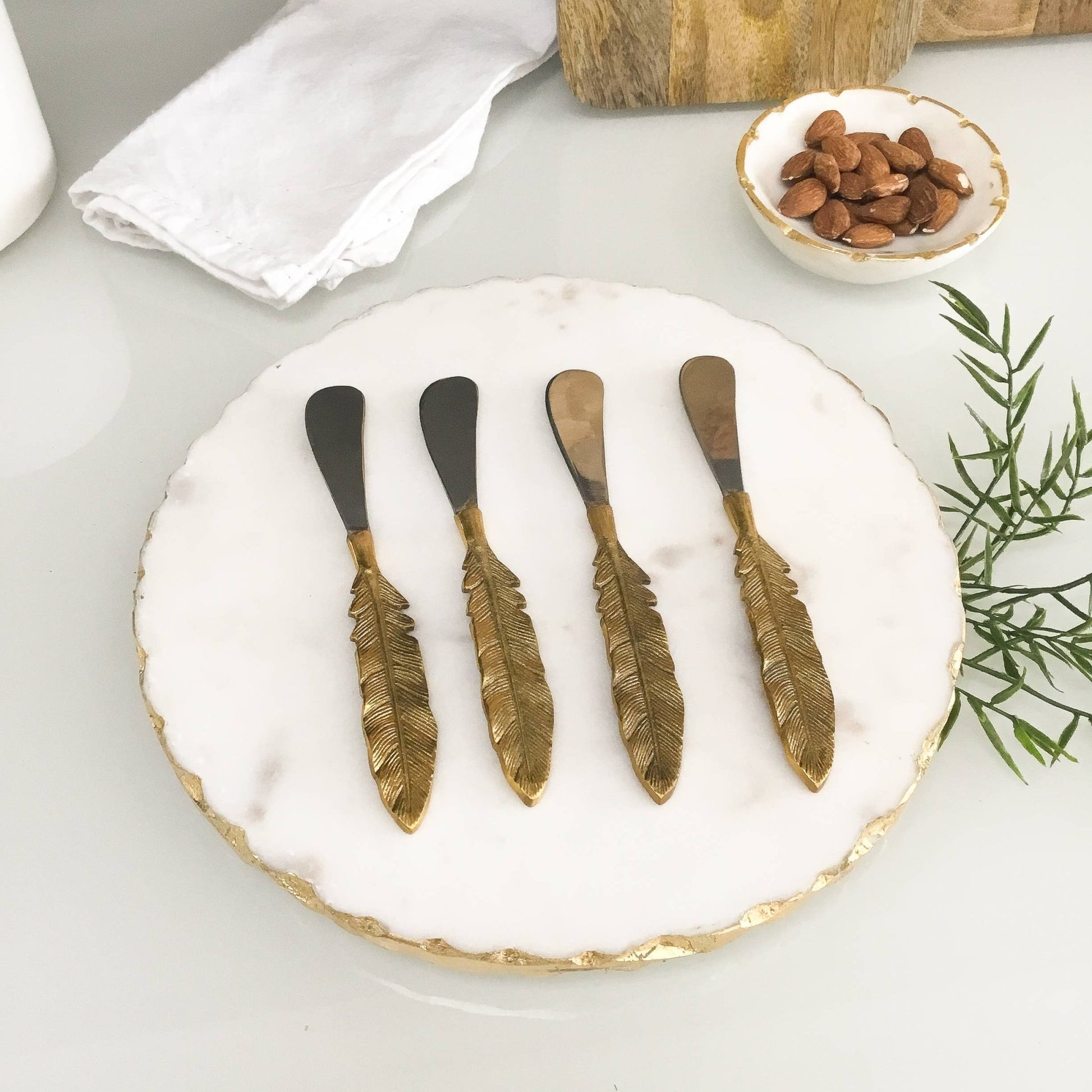 Aluminum & Gold Leaf Spreader Set - vibeboxshop