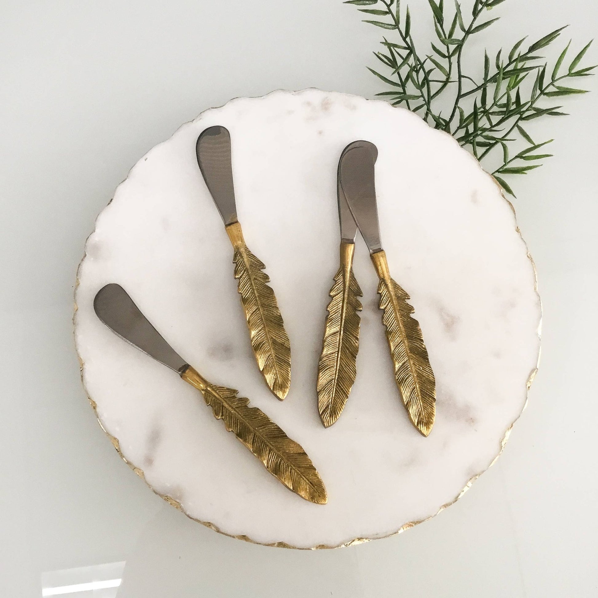 Aluminum & Gold Leaf Spreader Set - vibeboxshop