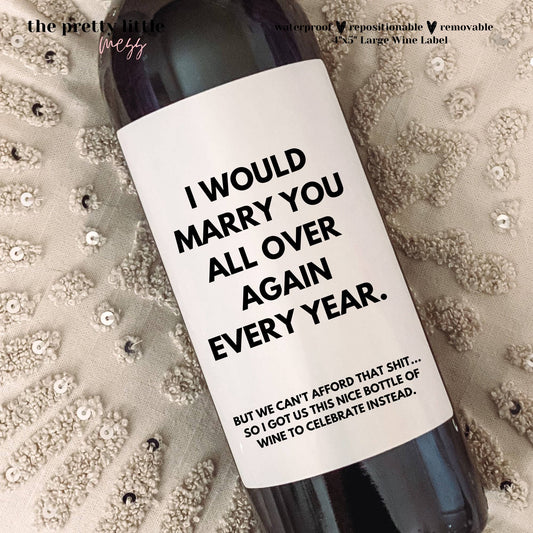 Anniversary Wine Label - vibeboxshop