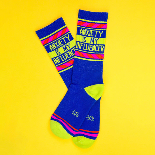 Anxiety is My Influencer Gym Crew Socks - vibeboxshop