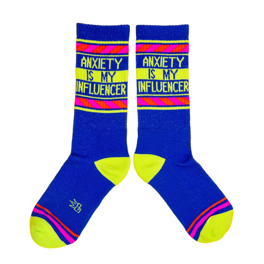 Anxiety is My Influencer Gym Crew Socks - vibeboxshop