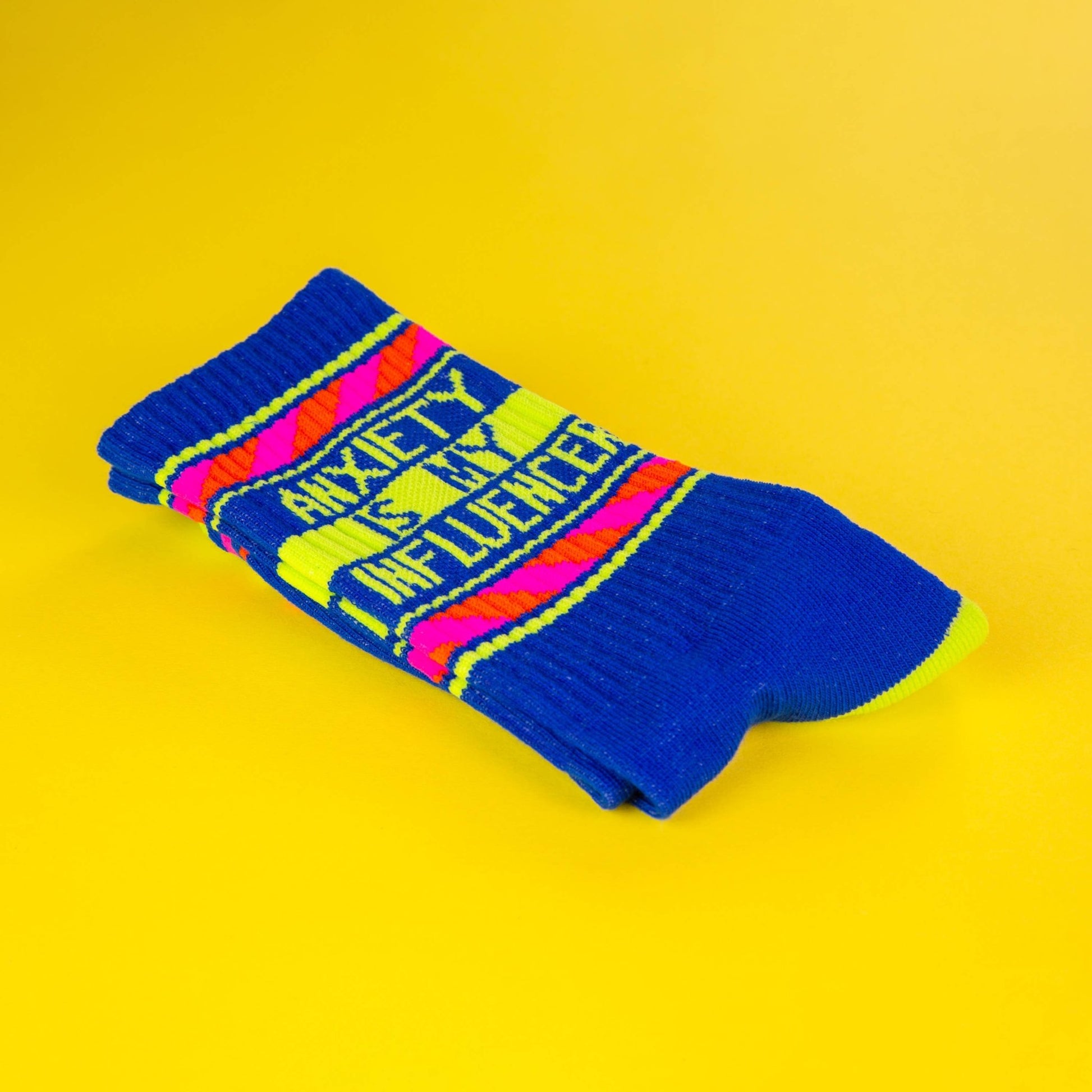 Anxiety is My Influencer Gym Crew Socks - vibeboxshop