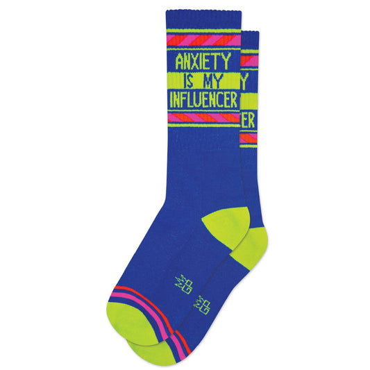 Anxiety is My Influencer Gym Crew Socks - vibeboxshop