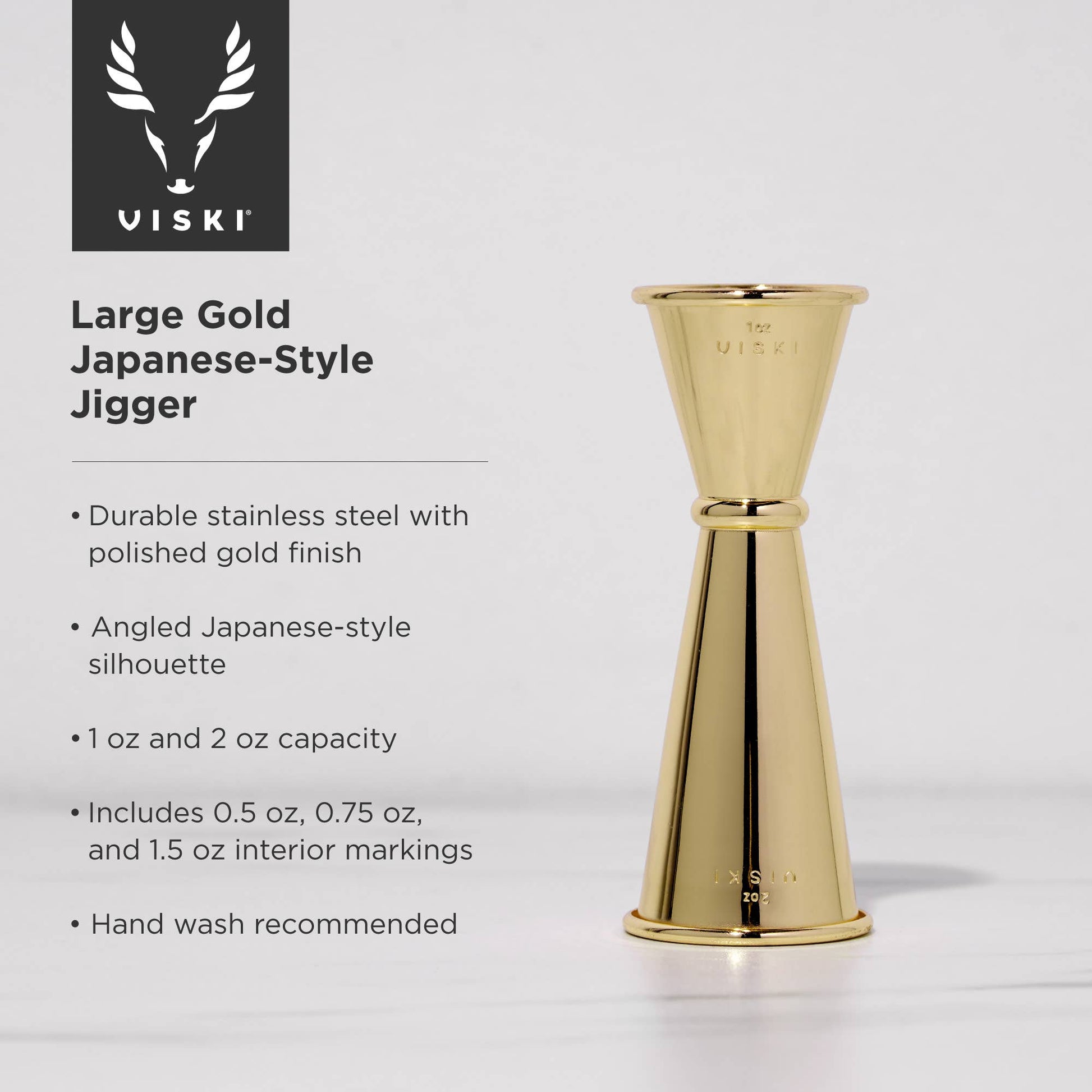 Belmont™ Large Gold - Plated Japanese Style Makoto Jigger - vibeboxshop