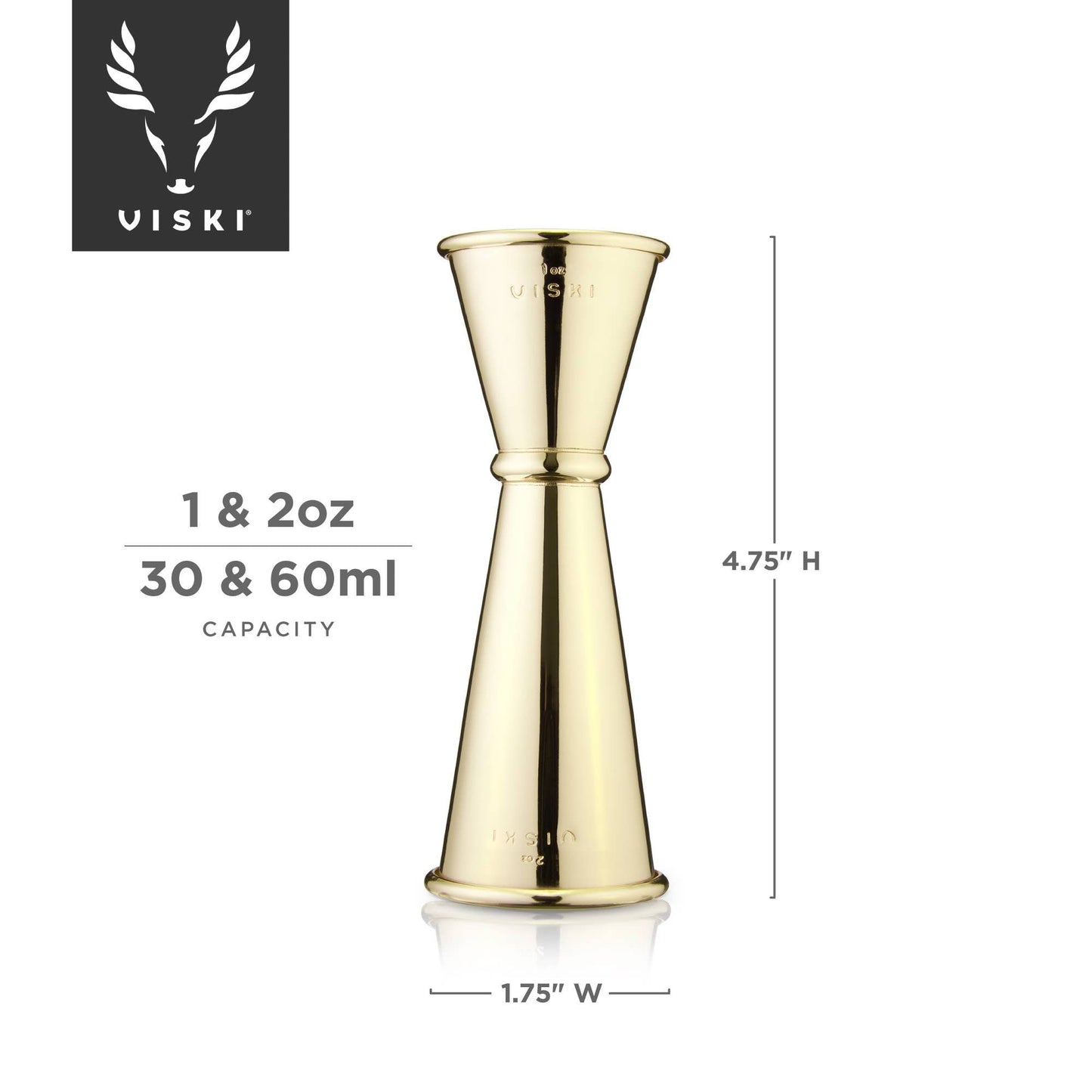Belmont™ Large Gold - Plated Japanese Style Makoto Jigger - vibeboxshop