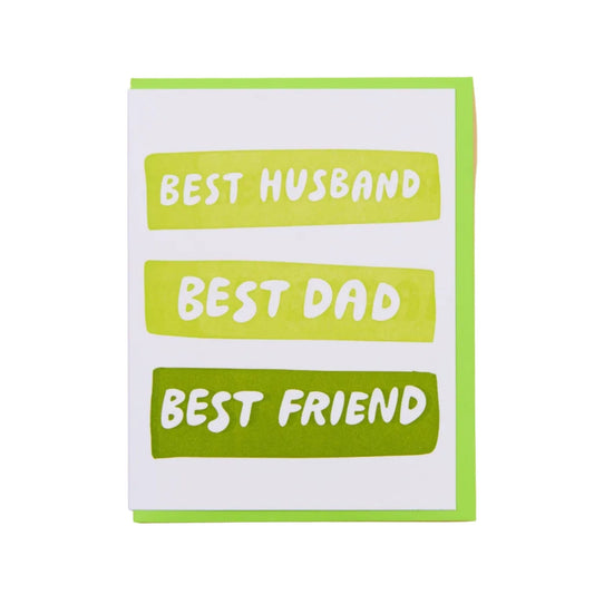 Best Husband, Best Dad, Best Friend Greeting Card - vibeboxshop