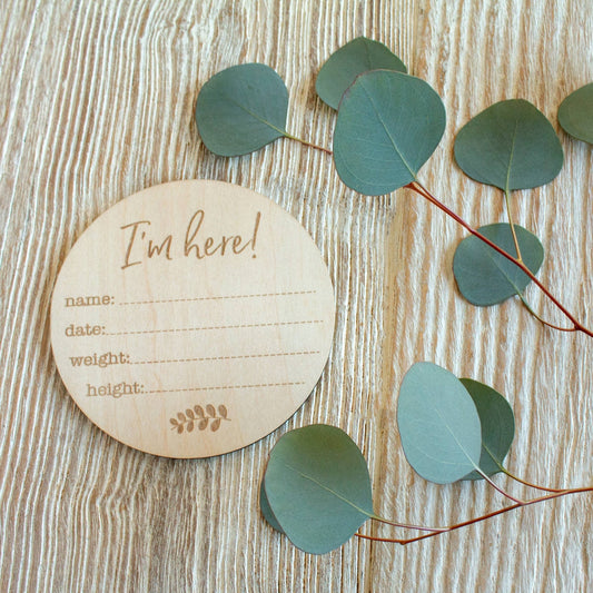 Birth Announcement Milestone Disc - vibeboxshop