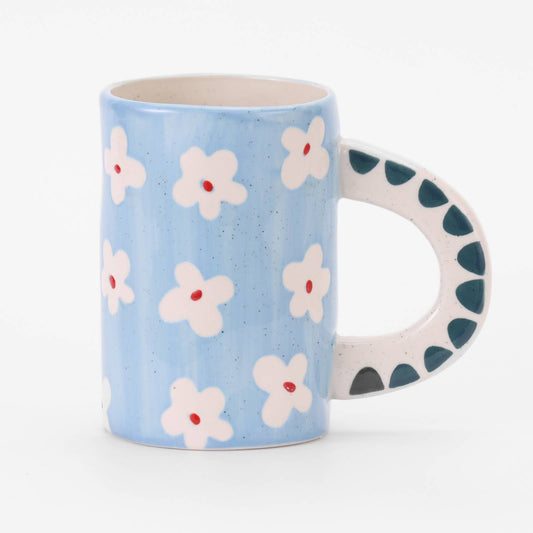 Blue Floral Mug | Hand Painted - vibeboxshop
