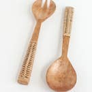Braided Mango Wood Salad Servers - vibeboxshop