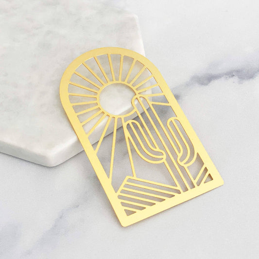 Brass Landscape Cactus Bookmark - vibeboxshop